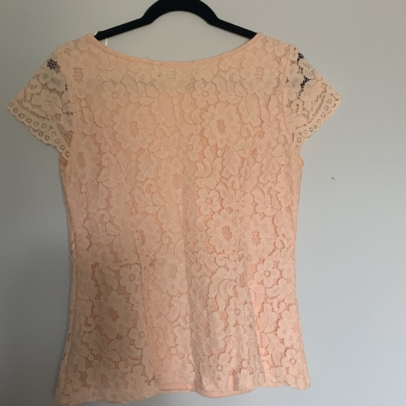 Suzy Shier Pink Lace Peplum Blouse - Picture 2 of 5